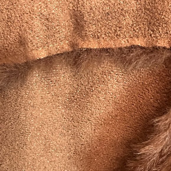 FDJ French Dressing Jeans Knee-Length Faux Suade Vest w/ Faux Fur Lining - Picture 7 of 8